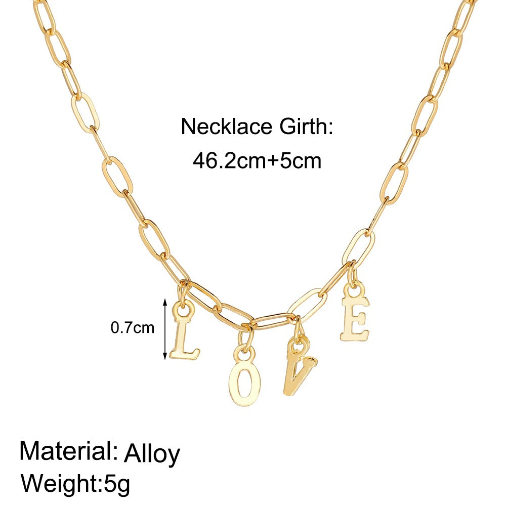 European And American Cross-border New Gold Alloy Clavicle Chain