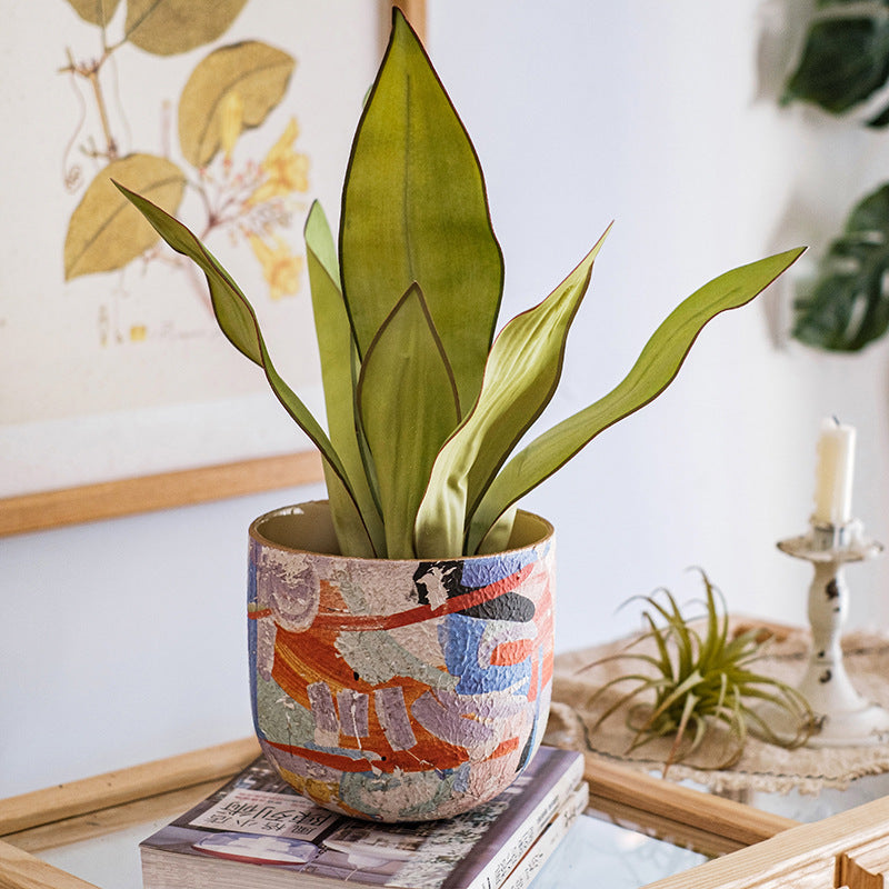 Matisse Ceramic Flower Pot Medium Art Flower Pot Succulent Plant Orchid Green Radish Pot