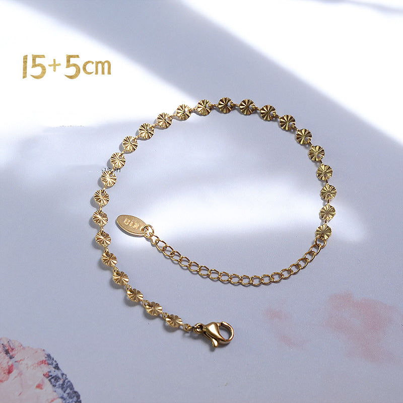 Gold High-quality Embossed Titanium Steel Bracelet