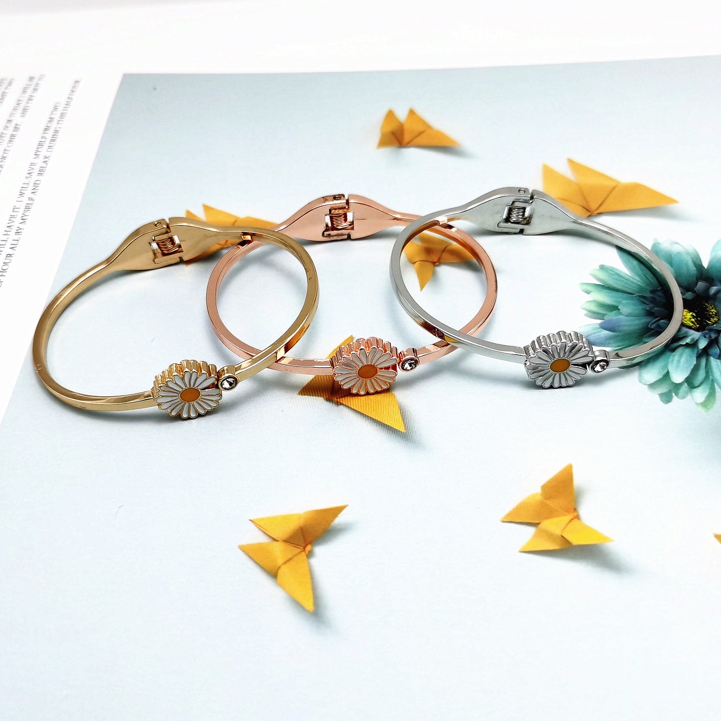 Women's Adjustable Bracelet Chrysanthemum Rose Gold