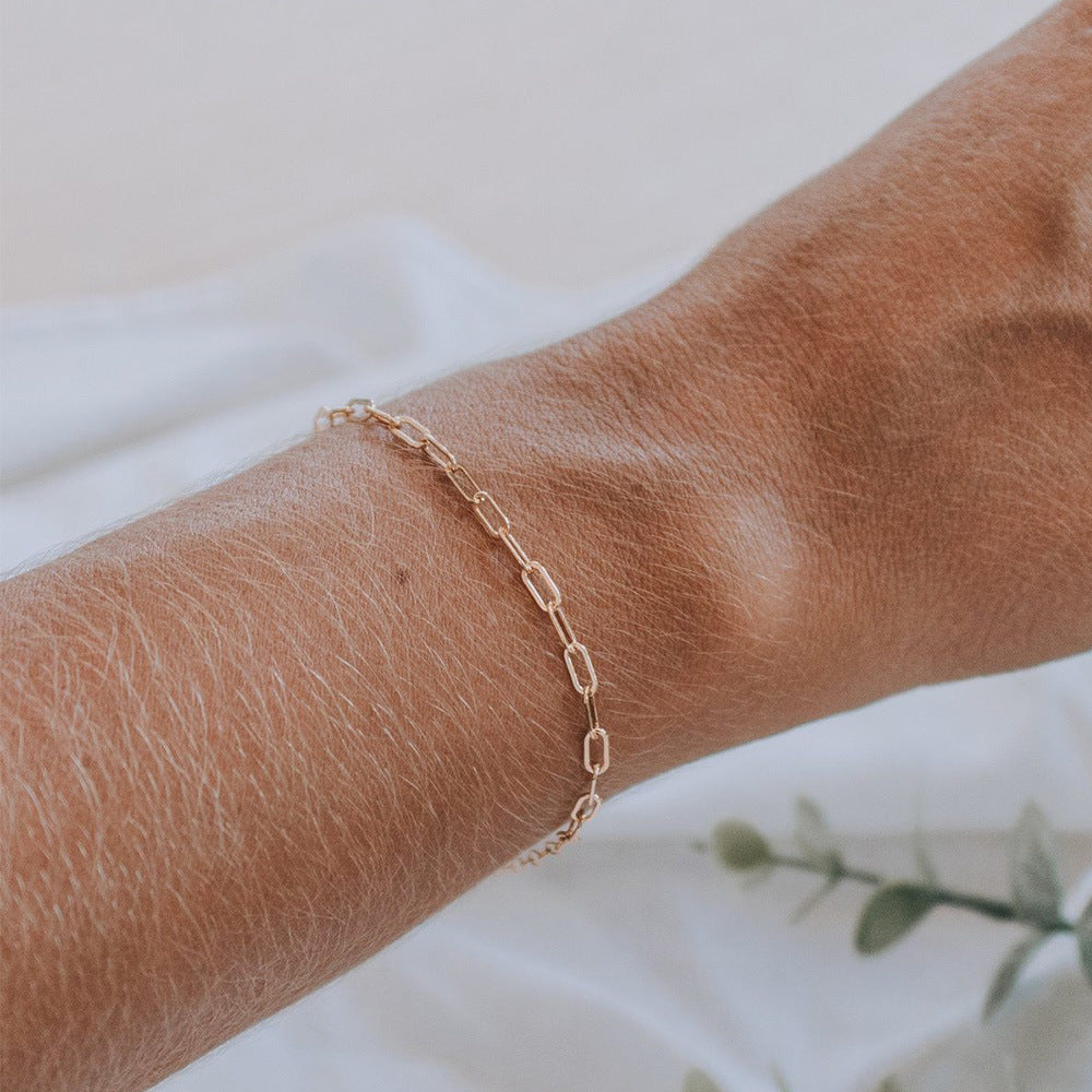 14K Gold Titanium Steel Bracelet Hip Hop Punk Gold Plated